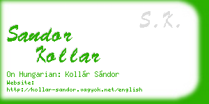 sandor kollar business card